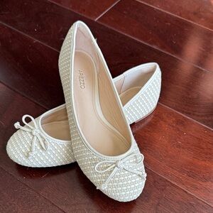 Arezzo Cream Woven Flats
